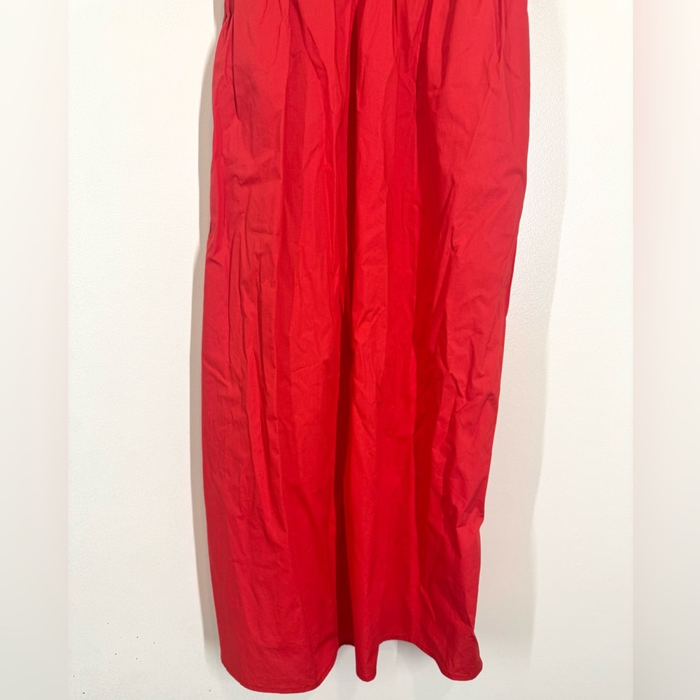 NWT Donna Morgan Red Cotton Ruched around waist SunDress w/ Pockets Size 8 - Picture 7 of 15